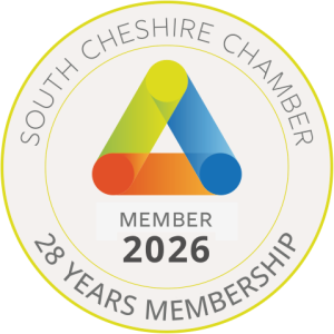 South Cheshire Chamber Badge 2026 - 28 Years